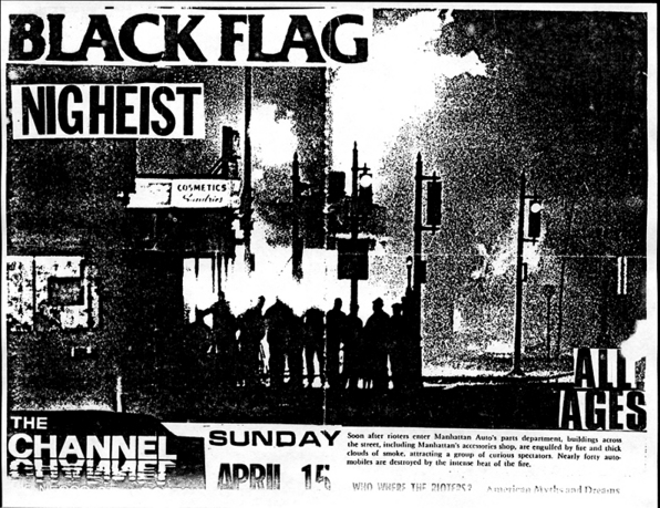 Black Flag-DRI-Nig Heist-Beatle SS @ Lawndale Art Annex Houston TX 8-21-82