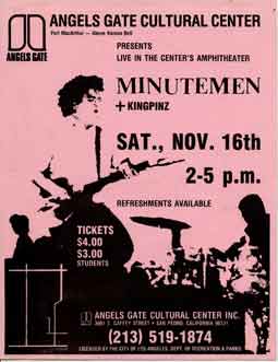 Minutemen-Kingpinz @ Angels Gate Cultural Center San Pedro CA 11-16-85
