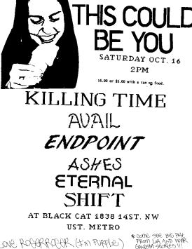 Killing Time-Endpoint-Avail-Etc @ Black Cat Washington DC 10-16-93
