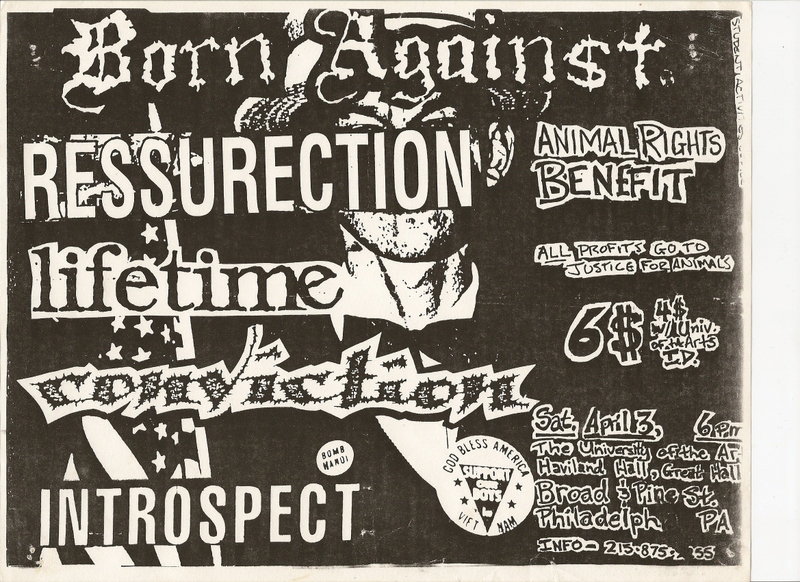 Born Against-Ressurection-Lifetime-Conviction-Introspect @ University Of The Arts Philadelphia PA 4-3-93