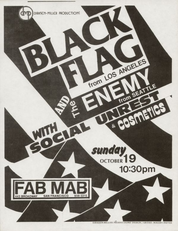 Black Flag-The Enemy-Social Unrest-Cosmetics @ Fab Mab San Francisco CA 10-19-80