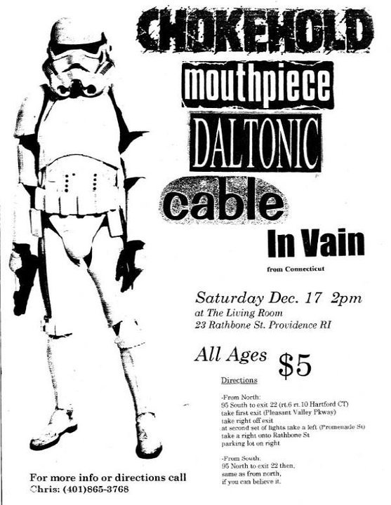 Chokehold-Mouthpiece-Daltonic-Cable-In Vain @ The Living Room Providence RI 12-17-94