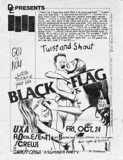 Black Flag-UXA-Adolescents-The Screws @ Baces Hall Los Angeles CA 10-24-80