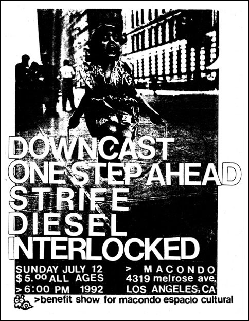 Downcast-One Step Ahead-Strife-Diesel-Interlocked @ Macondo Los Angeles CA 7-12-92
