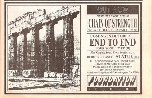 Foundation Records Chain of Strength/End To End/Statue