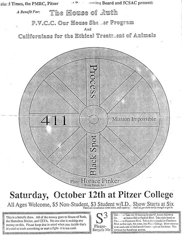 Process-4 1 1-Mission Impossible-Blackspot-Horace Pinker @ Pitzer College Los Angeles CA 10-12-91