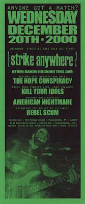Strike Anywhere-The Hope Conspiracy-Kill Your Idols-American Nightmare-Rebel Scum @ Rochester NY 12-20-00