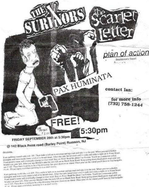 The Survivors-The Scarlet Letter-Plan Of Action-Pax Huminata @ Rumson NJ 9-28-01