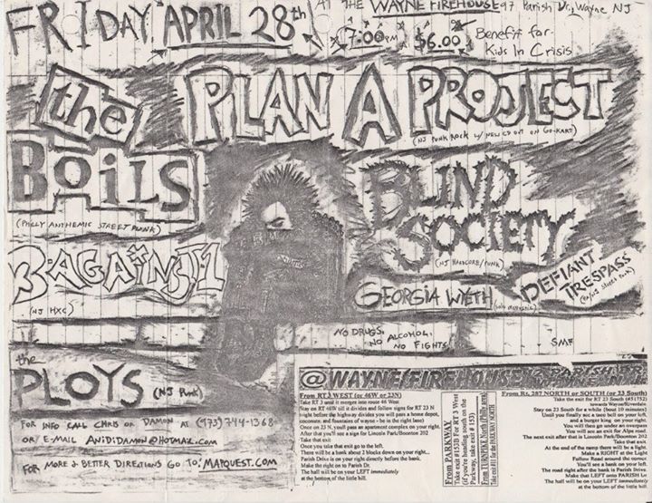 The Boils-Plan A Project-Three Against One-Blind Society-Defiant Trespass-The Ploys @ Wayne NJ 4-28-00