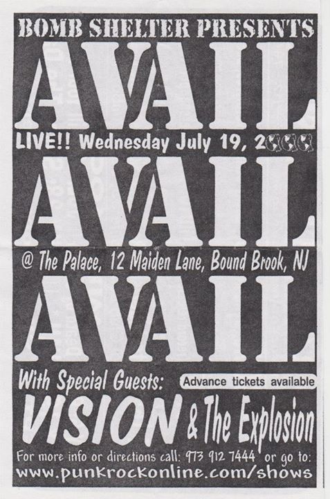 Avail-Vision-The Explosion @ Bound Brook NJ 7-19-00