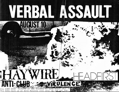 Verbal Assault-Haywire-Headfirst-Virulence @ Hollywood CA 8-10-90 ...