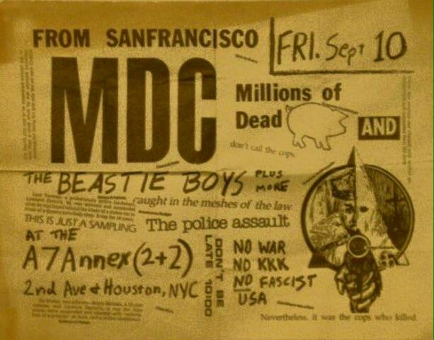 Millions Of Dead Cops-Beastie Boys @ New York City NY 9-10-82