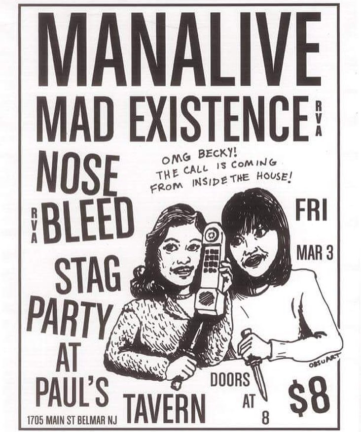 Manalive-Mad Existence-Nose Bleed-Stag Party @ Belmar NJ 3-3-17