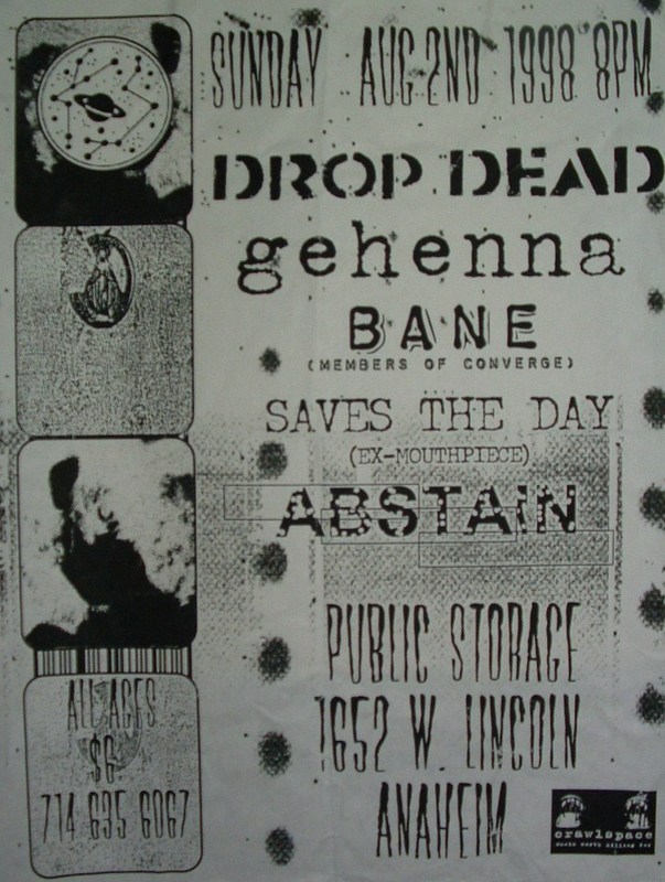 DropDead-Gehenna-Bane-Saves The Day-Abstain @ Anaheim CA 8-2-98