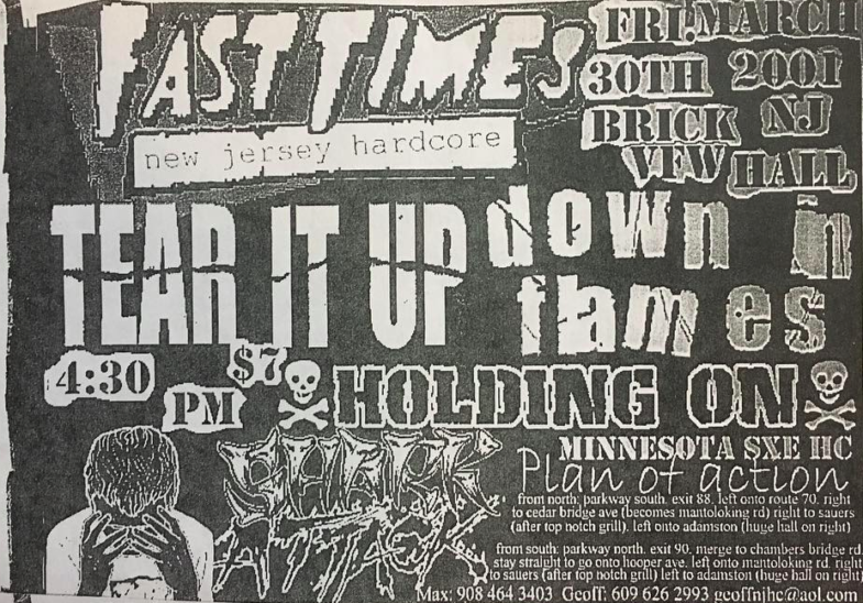 Shark Attack-Fast Times-Tear It Up-Down In Flames-Holding On-Plan Of Action @ Brick NJ 3-30-01