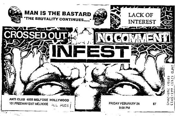 Man Is The Bastard-Crossed Out-Infest-No Comment-Lack Of Interest @ Hollywood CA 2-26-93