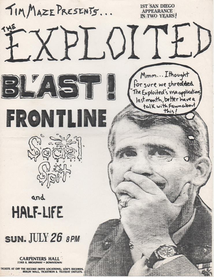 Exploited-Bl’ast!-Frontline-Social Spit-Half Life @ San Diego CA 7-26-87