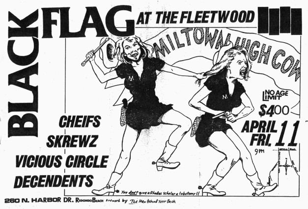 Black Flag-The Chiefs-The Screws-Vicious Circle-Descendents @ Redondo Beach CA 4-11-80