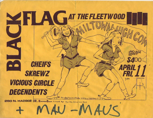 Black Flag-The Chiefs-The Screws-Vicious Circle-Descendents-Mau Maus @ Redondo Beach CA 4-11-80