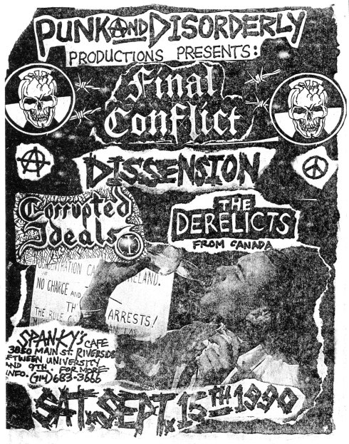 Final Conflict-Dissension-Corrupted Ideals-The Derelicts @ Riverside CA 9-15-90