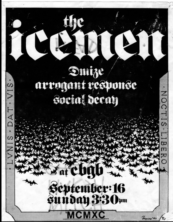 The Icemen-Dmize-Arrogant Response-Social Decay @ New York City NY 9-16-90
