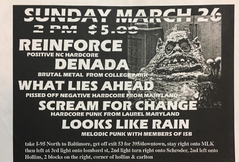 Reinforce-Denada-What Lies Ahead-Scream For Change-Looks Like Rain @ Baltimore MD 3-26-00