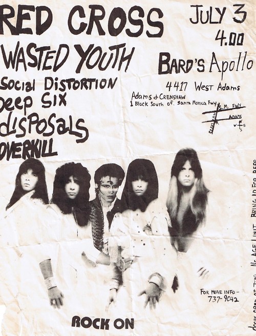 Redd Kross-Wasted Youth-Social Distortion-Deep Six-Disposals-Overkill @ Santa Monica CA 7-3-81