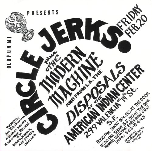 Circle Jerks-The Modern Machine-Disposals @ San Francisco CA 2-20-81