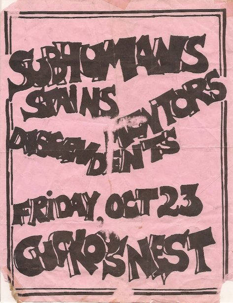 Subhumans-Stains-Descendents @ Los Angeles CA 10-23-81