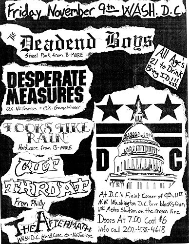Dead End Boys-Desperate Measures-Looks Like Rain-Cut Throat-The Aftermath @ Washington DC 11-9-01