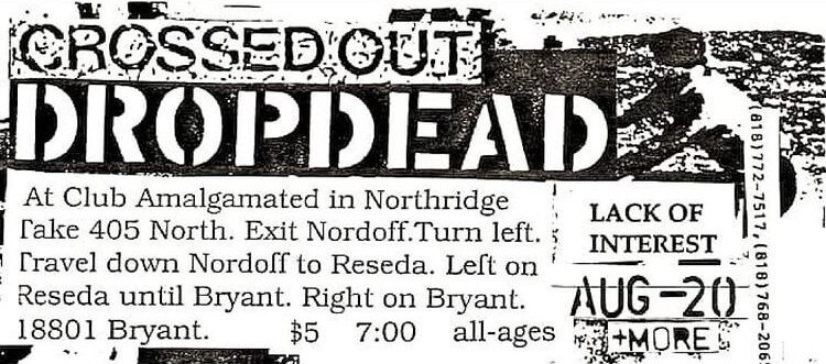 Crossed Out-DropDead-Lack Of Interest @ Northridge CA 8-20-93