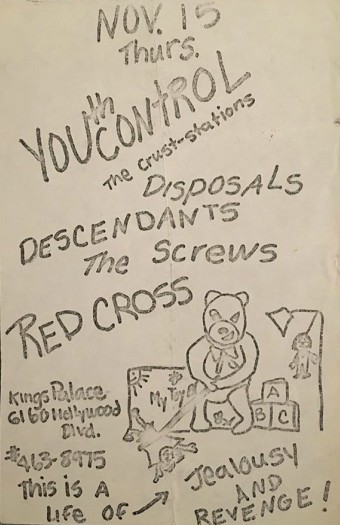 Youth Control-Disposals-Descendents-Screws-Redd Kross @ Hollywood CA 11-15-79