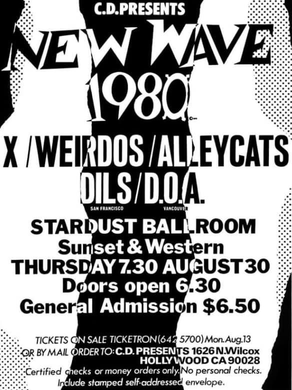 X-Weirdos-Alley Cats-Oils-DOA @ Hollywood CA 8-30-80